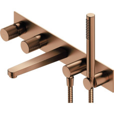 Omnires CT8037/1CPB CONTOUR bateria wannowa 5-otworowa, podtynkowa miedź szczotkowana