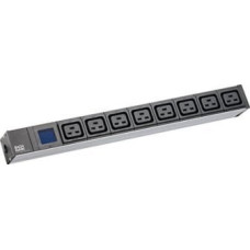 Bachmann Listwa zasilająca Bachmann BACHMANN BN0500 19 cali 1HE 8xC19, zasilacz 2,0 m CEE7/7