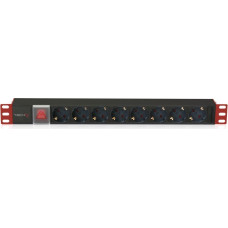 Techly I-CASE STRIP-81UD power distribution unit (PDU) 8 AC outlet(s) 1U Black, Red