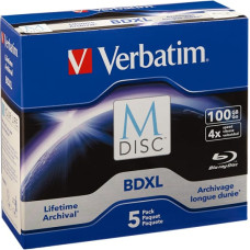 Verbatim M-DISC BD-R XL 100GB/1-4x Jewelcase (5 Disc) - Archivmedium