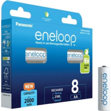 Panasonic Įkraunamos baterijos Panasonic ENELOOP BK-3MCDE/8BE, 1900 mAh, 2100 (8xAA)