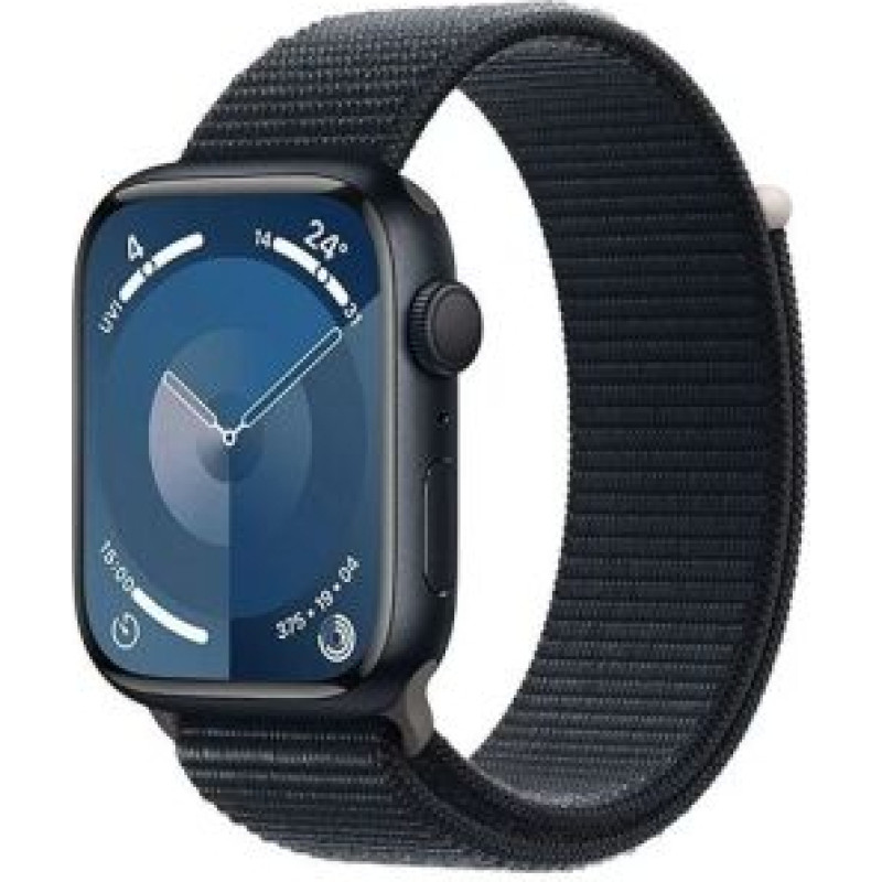 Apple Watch Series 9 GPS 45mm Midnight Alu Case, Midnight Black Sport Loop EU MR9C3