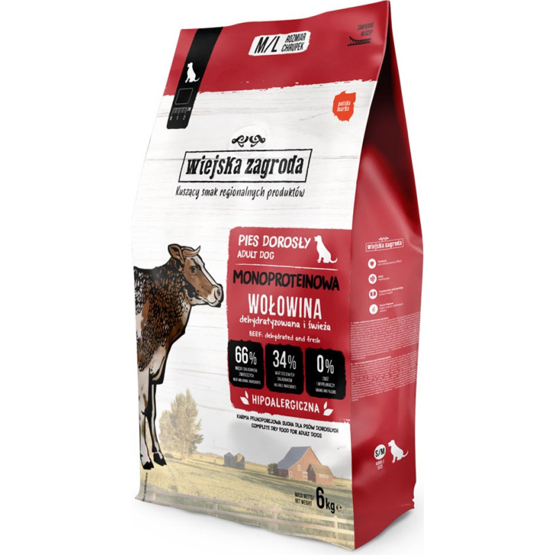 Wiejska Zagroda Monoprotein Beef - dry dog food - 6kg