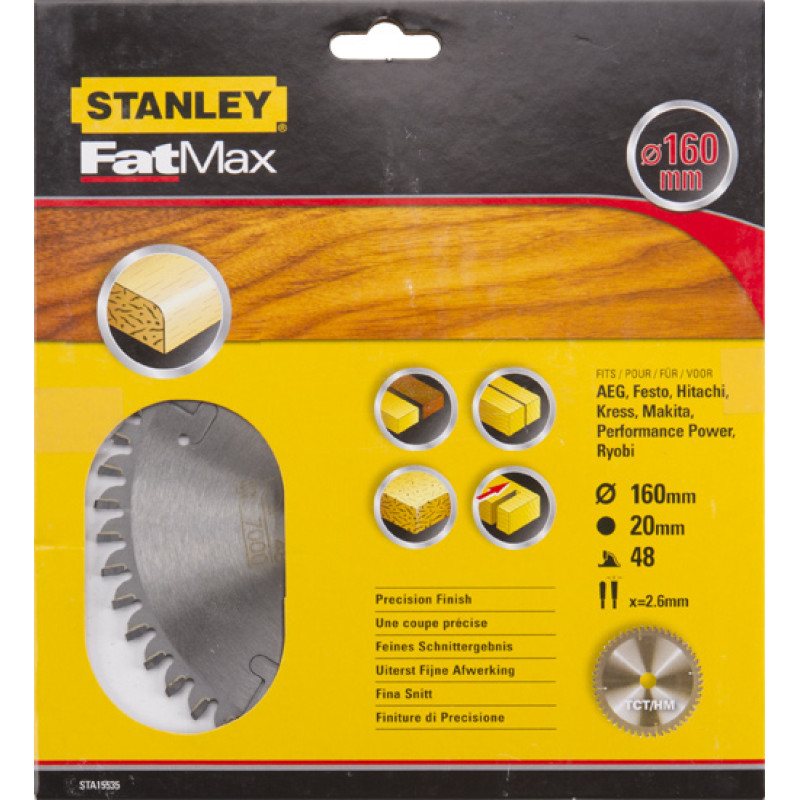 Stanley Piła tarczowa z węglikiem TCT/HM FATMAX 160x20mm 48zębów (STA15535)