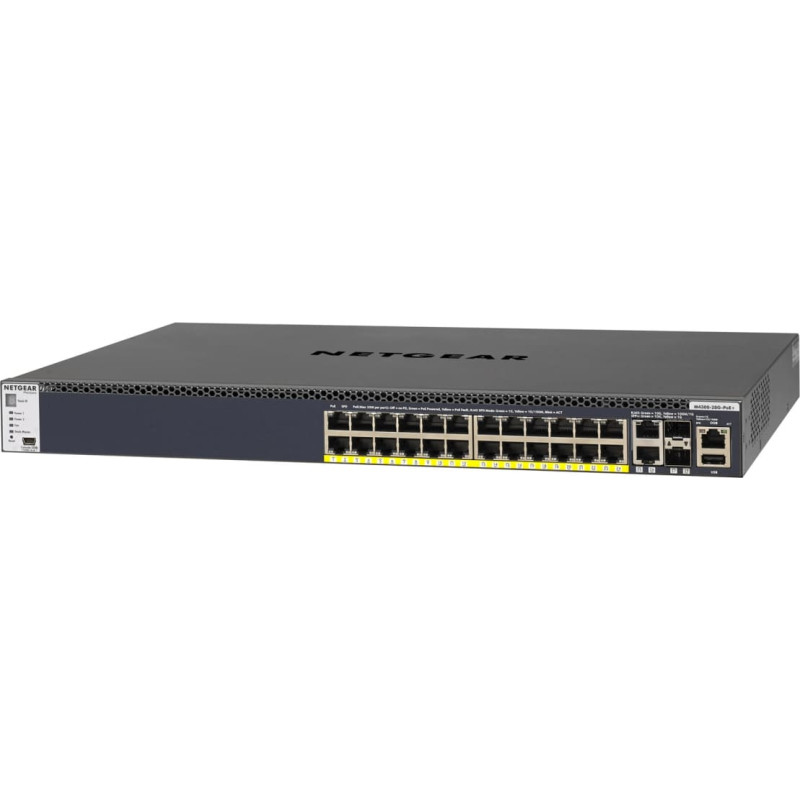 Netgear M4300-28G-PoE+ Managed L2/L3/L4 10G Ethernet (100/1000/10000) Power over Ethernet (PoE) 1U Black