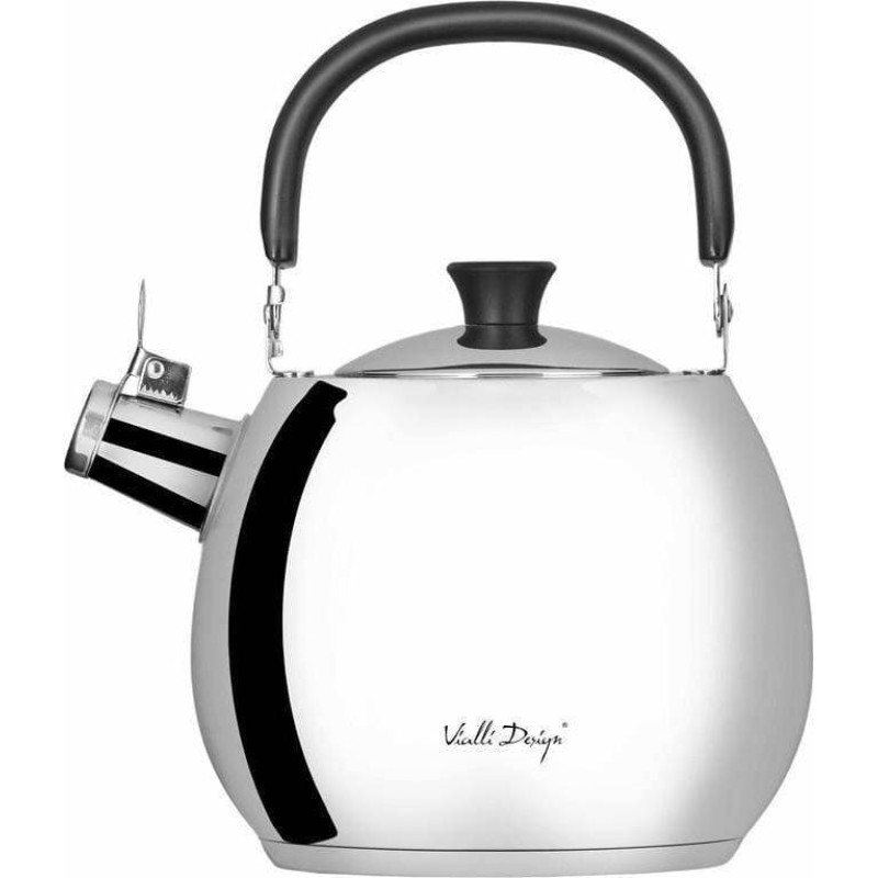 Vialli Design Czajnik z gwizdkiem 2,5 L Bolla stalowy polerowany 8623