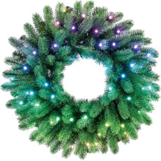 Twinkly pre-lit wreath 50 RGB LED Green wire Plug type C