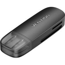 Vention CLEB0 2-in-1 USB 2.0 A (SD+TF) Memory Card Reader (black)