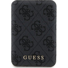 Guess Powerbank Guess Guess 4G Leather Metal Logo MagSafe - Power Bank indukcyjny 5000 mAh 15W MagSafe (czarny)