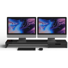 Pout EYES9 - All-in-one wireless charging & hub station for dual monitors, Maple Black