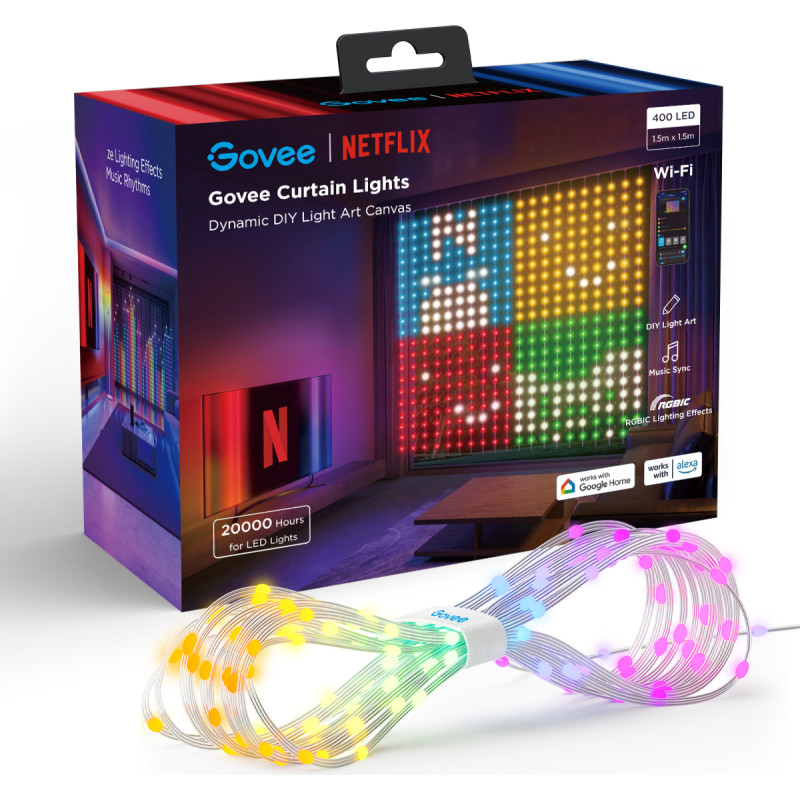 Govee H70BC Curtain Light Netflix Co-branding Version | Zasłona, kurtyna LED | Wi-Fi, Bluetooth