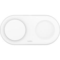 Belkin WIZ021VFWH - 2-in-1 wireless charging pad with Qi2 technology 15 W, white