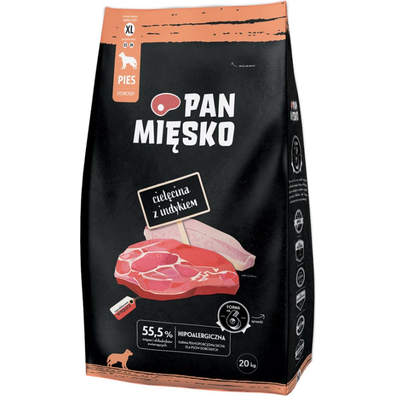 Pan Mięsko Mr. Meat Veal with Turkey XL - dry dog ​​food - 20 kg