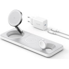 Anker MagGo 15W 3-in-1 horizontal magnetic station White