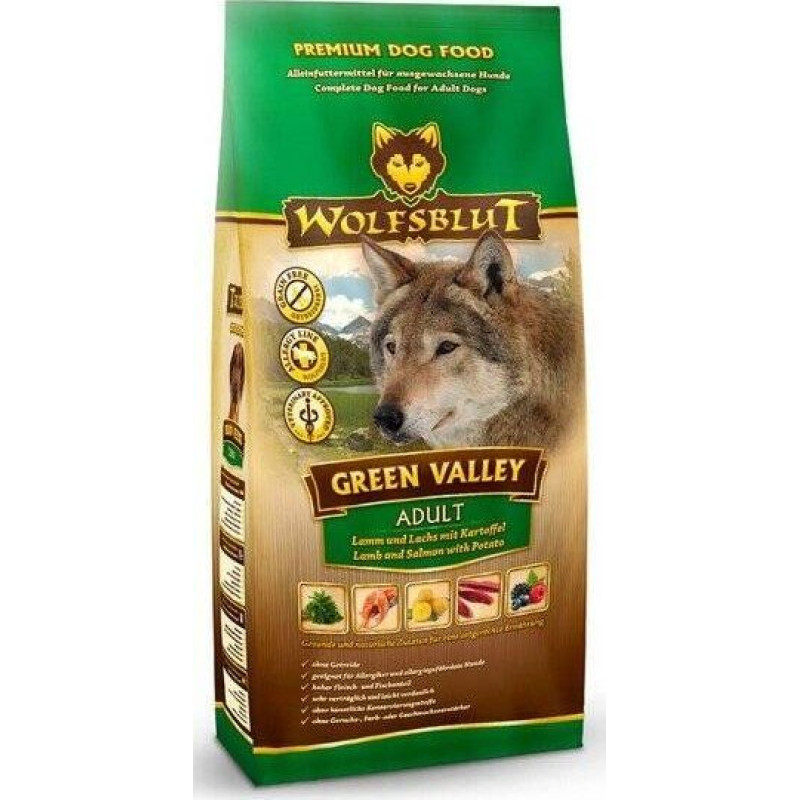 Wolfsblut Wolfsblut Green Valley Karma Dla Psa Jagnięcina Łosoś 12,5kg