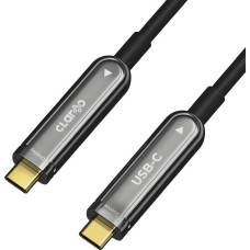 Claroc Kabel USB Claroc USB-C - USB-C 10 m Czarno-srebrny (CLAROC-USBC-10M)