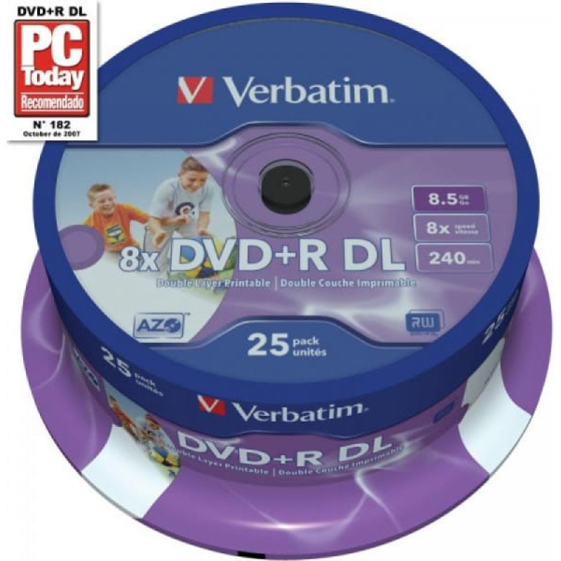 Verbatim DVD+R DL 8.5 GB 8x 25 sztuk (43667)