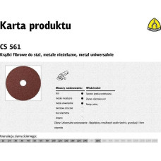 Klingspor KLINGSPOR KRĄŻEK FIBROWY 180mm gr. 24 CS561 /25szt.