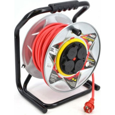 Awtools przedłużacz bęben metalowy czerwony Heavy Duty 40m 3x1,5 mm 16A, 3680W, IP44 (AW70252)