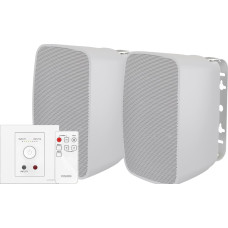 Vision VISION Techconnect Faceplate Audioverstarker mit Lautsprechern - LEBENSLANGE GARANTIE - 2 x 25 W (RMS @ 8 Ohm) - Zwei Eingange (Eingang 1 an der Vorderseite dupliziert) - Fernbedienung - schaltet auf voreingestelltem Pegel ein oder setzt die vorhe