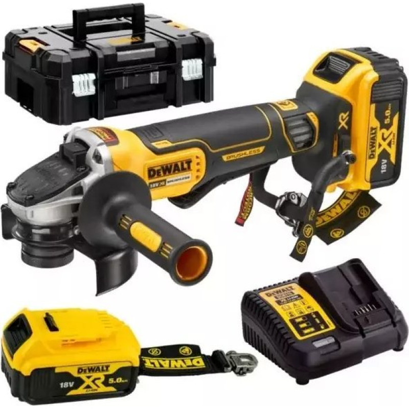 Dewalt SZLIFIERKA KÄTOWA AKUMULATOROWA 125MM LR 18V 2*5.0AH TSTAK