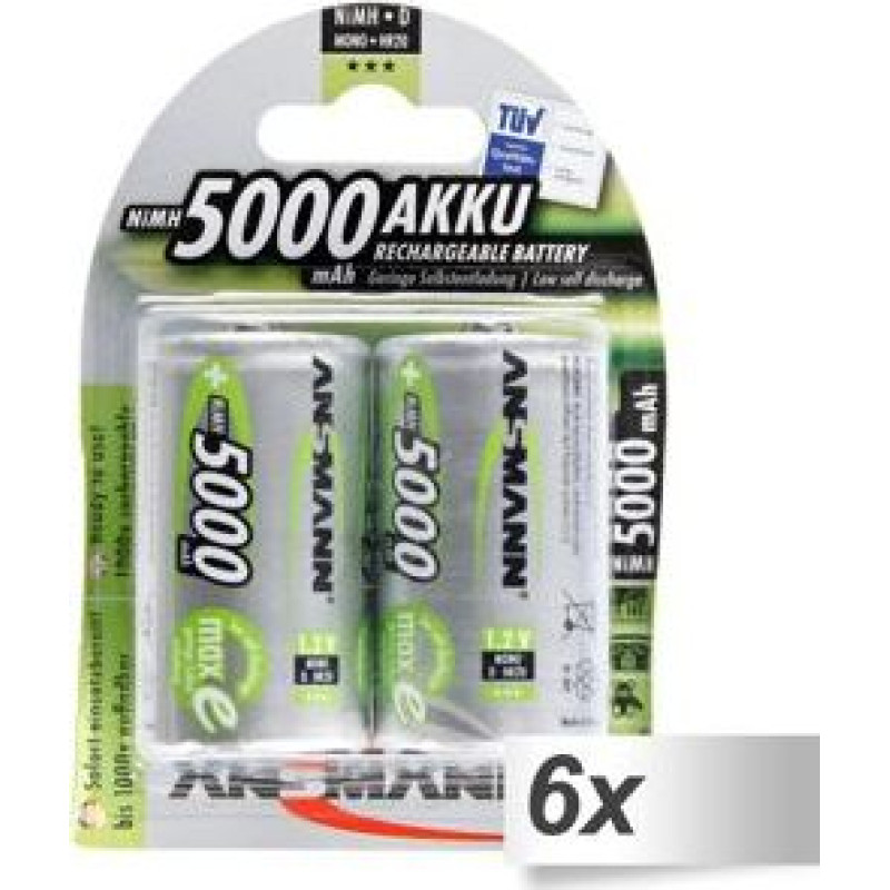 Ansmann Akumulator MaxE D / R20 5000mAh 6 szt.