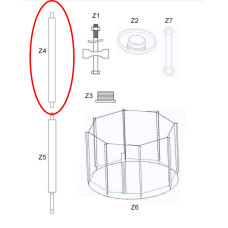 Zipro Górny słupek stelaża siatki zewnętrznej do trampoliny 14FT/435cm