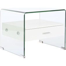 Dkd Home Decor Nightstand DKD Home Decor White Transparent Crystal MDF Wood 50 x 40 x 45,5 cm