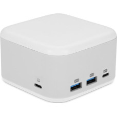 LMP HUB USB LMP PowerDock - USB-C GaN Power Adapter & 5-Port USB-C Dock - White