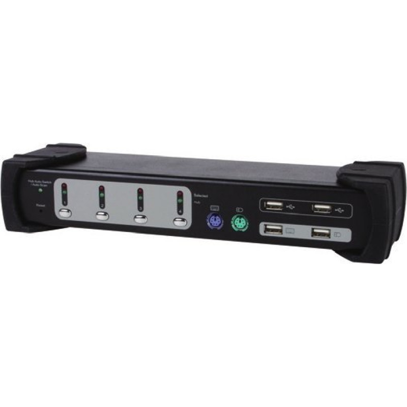 Equip Przełącznik Equip KVM Switch Equip 4x USB/PS2 Dual Monitor schwarz mit Audio - 331544