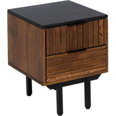 Bigbuy Home Nightstand ABNER Brown Black Iron Mango wood 40 x 40 x 50 cm