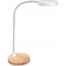 CEP Lampka biurkowa CEP Lampka na biurko CEP CLED-0290, Flex, biały z el. drewna