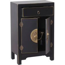 Bigbuy Home Nightstand ORIENTE 45 x 26 x 69 cm Black Wood