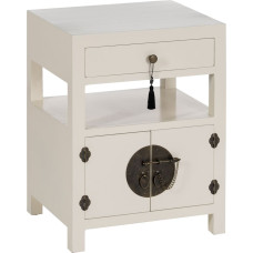 Bigbuy Home Nightstand ORIENTE White MDF Wood 50 x 40 x 66 cm