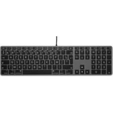 LMP Klawiatura LMP Large Font USB Keyboard 110 keys wired USB keyboard with 2x USB and aluminum upper cover - French AZERTY - space gray