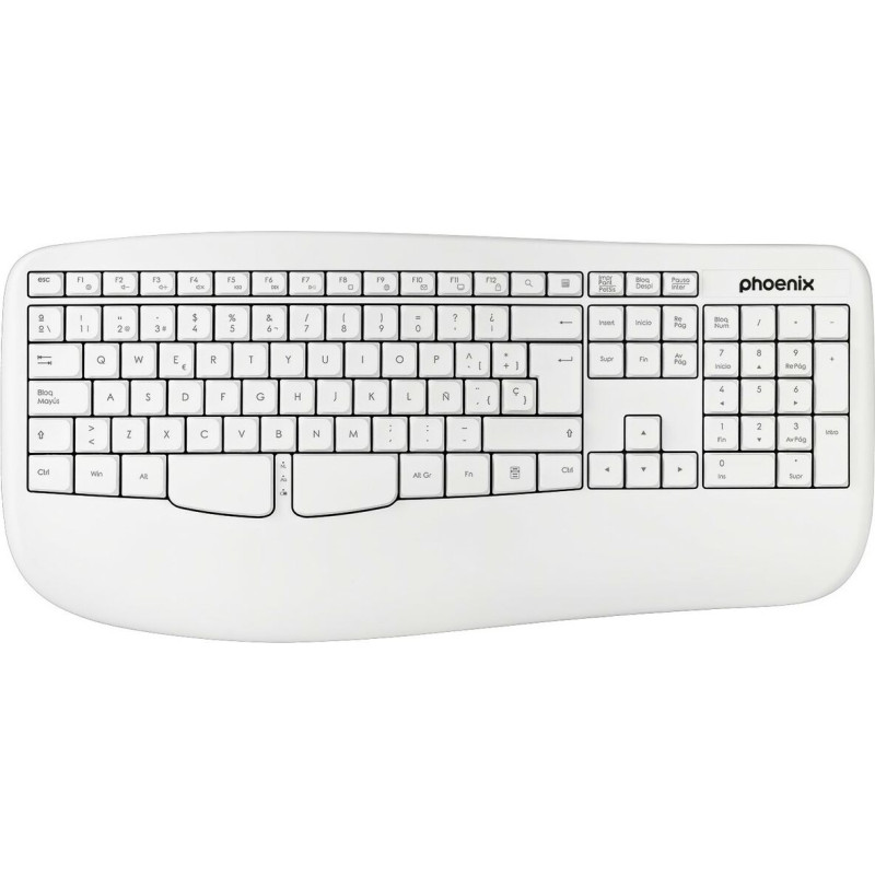 Phoenix Wireless Keyboard Phoenix K201 White Spanish Qwerty