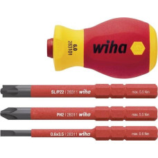 Wiha Wkrętak z uchwytem na bity zestaw SoftFinish electric slimVario Stubby 4 częściowy (41230)