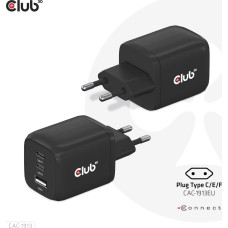 Club 3D Club3D cestovní nabíječka 65W GAN technologie, 3 porty (2xUSB-C + USB-A), PPS, Power Delivery(PD) 3.0 Support