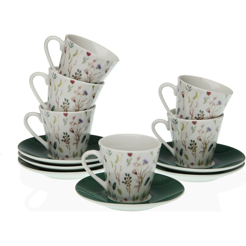 Versa Set of Mugs with Saucers Versa Sansa Porcelain 5,8 x 6 x 5,8 cm Coffee (12 Pieces)