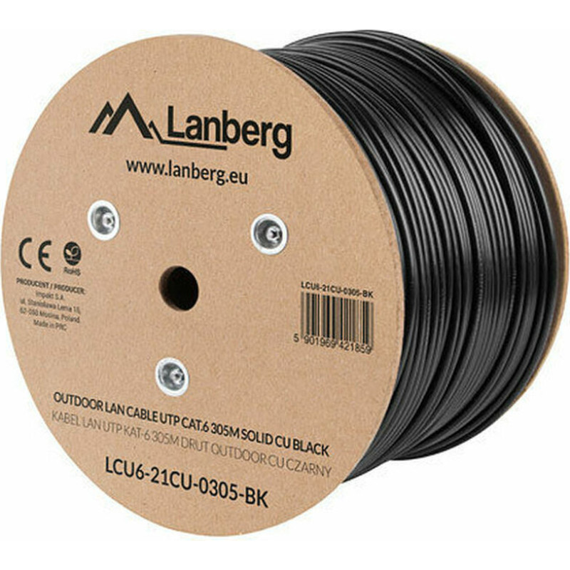 Lanberg UTP Category 6 Rigid Network Cable Lanberg LCU6-21CU-0305-BK 305 m Black