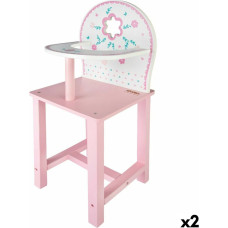 Woomax Highchair Woomax 25 x 55 x 20 cm Dolls White Pink 2 Units