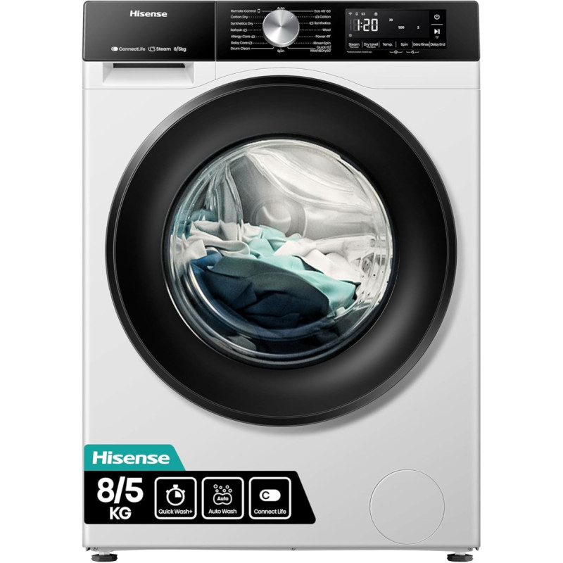 Hisense Pralko-suszarka Hisense Skalbimo mašina-dryer HISENSE WD3S8043BW3