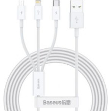 Baseus Baseus Superior 3in1 USB Cable - Lightning / USB Type C / Micro USB 3.5 A 1.5 m White (CAMLTYS-02)