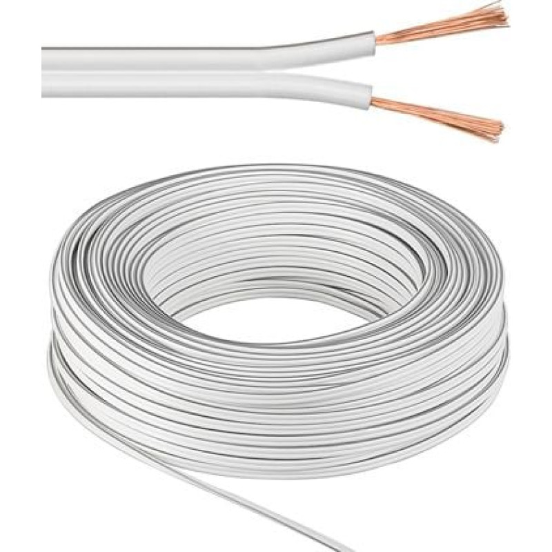 Microconnect Przewód MicroConnect Głośnikowy, 100, Biały (AUDSPEAKER2-100C)