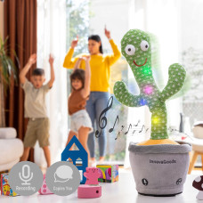 Innovagoods Rechargeable Dancing and Talking Cactus with Music and Multicoloured LED Pinxi InnovaGoods