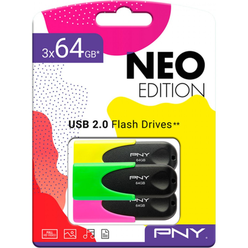 PNY USB stick PNY Black Multicolour 64 GB