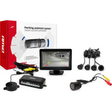 Amio Zestaw czujników parkowania tft 4,3  z kamerą hd-315-led 4 sensory czarne  gold