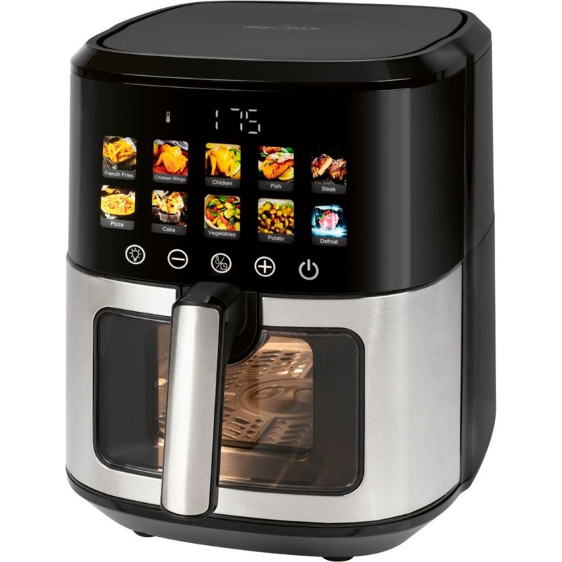 Proficook PC-FR 1286 H fryer Single 6.5 L Stand-alone 1700 W Hot air fryer Black, Stainless steel