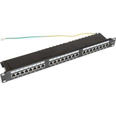 TKH Panel kat.6 19 cali 1U, 24xRJ45 FTP czarny z półką CCAS-PA6-24STP-O-2