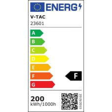 V-Tac Naświetlacz V-TAC Projektor LED V-TAC 200W 100Lm/W Przewód 1mb SAMSUNG CHIP Czarny VT-44204 4000K 17540lm 5 Lat Gwarancji